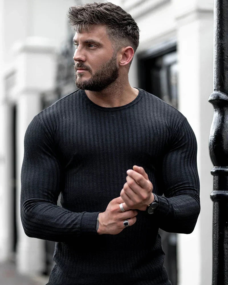Joris | Geripptes Longsleeve für Herren