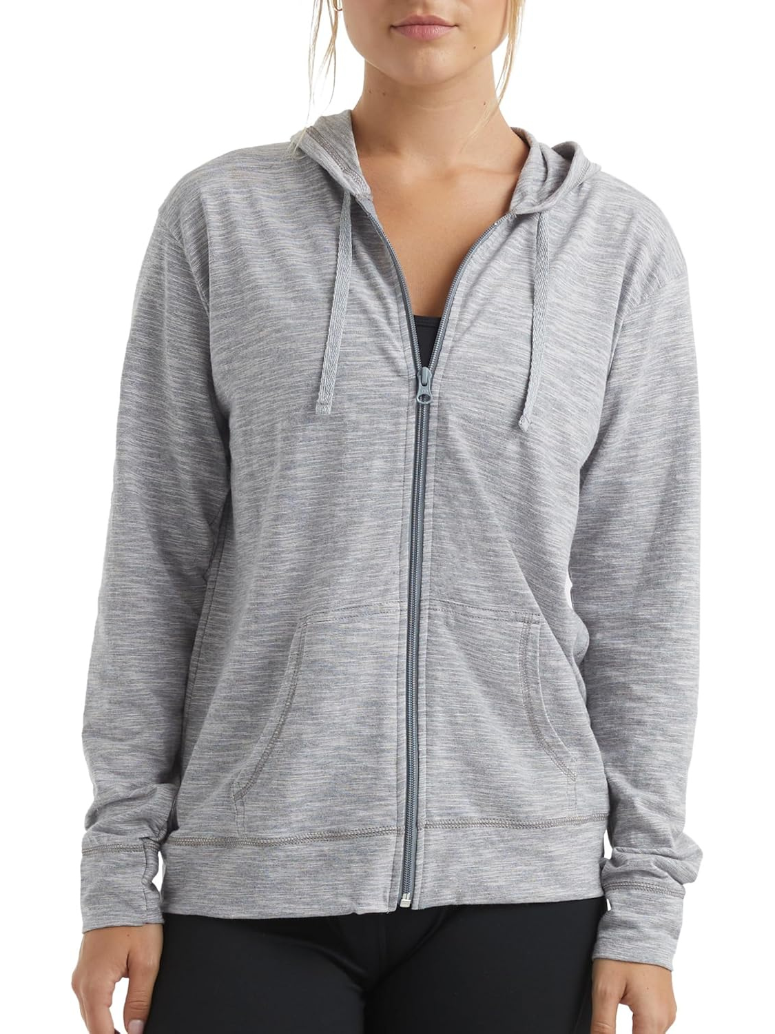 Damen Leichter Full-Zip Hoodie | Weiche Strickjacke mit Reißverschluss und Kapuze